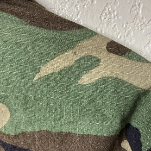 US ARMY Combat Field Jacket Small Long Hot Weather Woodland Camo RipStop Flaws* - Picture 13 of 16